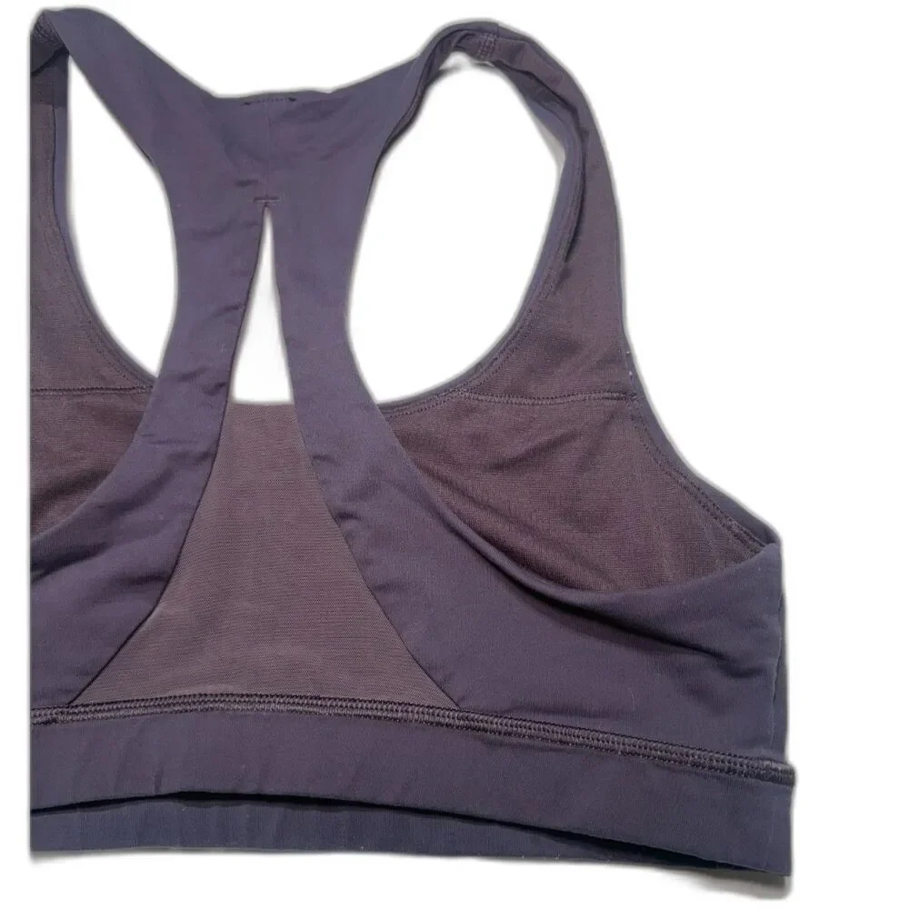 lululemon Invigorate Bra Size 6 Deep Plum Purple Mesh Racerback No Pads